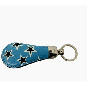 Neri Karra Key Fob Key Rin Keychain Blue Leather Stars